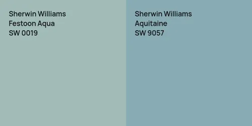 SW 0019 Festoon Aqua vs SW 9057 Aquitaine