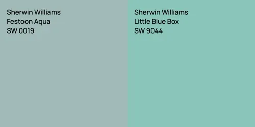 SW 0019 Festoon Aqua vs SW 9044 Little Blue Box