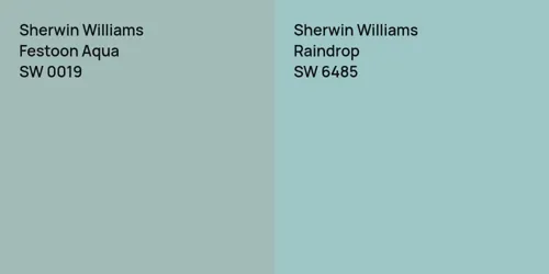 SW 0019 Festoon Aqua vs SW 6485 Raindrop