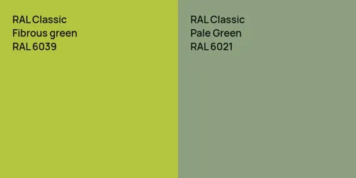 RAL 6039  Fibrous green vs RAL 6021 Pale Green