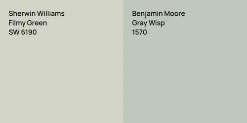 SW 6190 Filmy Green vs 1570 Gray Wisp