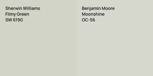 SW 6190 Filmy Green vs OC-56 Moonshine