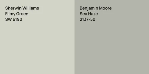 SW 6190 Filmy Green vs 2137-50 Sea Haze