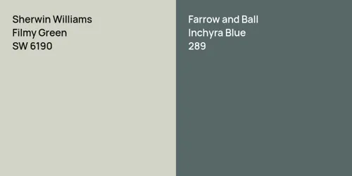 SW 6190 Filmy Green vs 289 Inchyra Blue