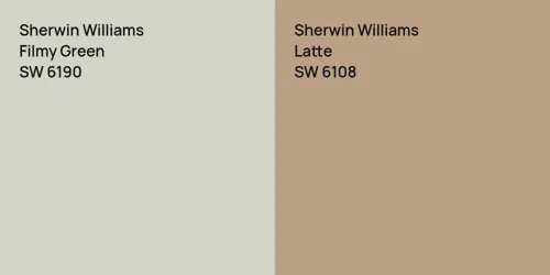 SW 6190 Filmy Green vs SW 6108 Latte