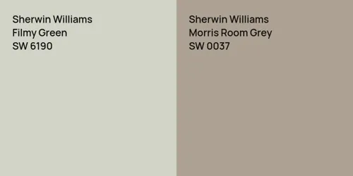 SW 6190 Filmy Green vs SW 0037 Morris Room Grey