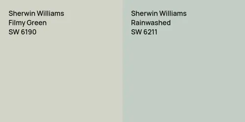 SW 6190 Filmy Green vs SW 6211 Rainwashed