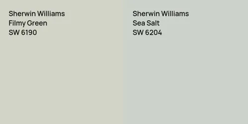 SW 6190 Filmy Green vs SW 6204 Sea Salt