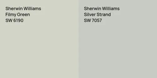 SW 6190 Filmy Green vs SW 7057 Silver Strand