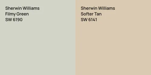 SW 6190 Filmy Green vs SW 6141 Softer Tan