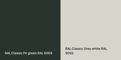 RAL 6009  Fir green vs RAL 9002  Grey white