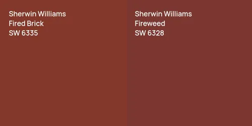 SW 6335 Fired Brick vs SW 6328 Fireweed