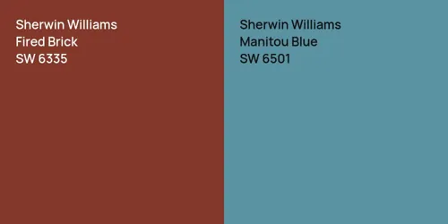 SW 6335 Fired Brick vs SW 6501 Manitou Blue