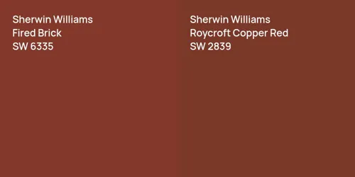 SW 6335 Fired Brick vs SW 2839 Roycroft Copper Red