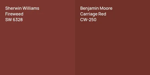 SW 6328 Fireweed vs CW-250 Carriage Red