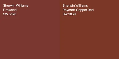 SW 6328 Fireweed vs SW 2839 Roycroft Copper Red