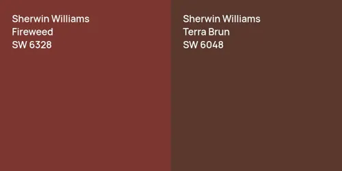 SW 6328 Fireweed vs SW 6048 Terra Brun