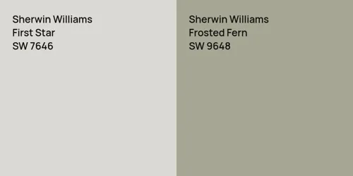 SW 7646 First Star vs SW 9648 Frosted Fern