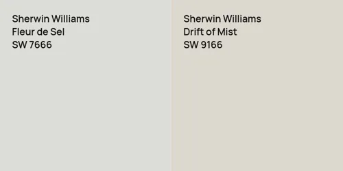 SW 7666 Fleur de Sel vs SW 9166 Drift of Mist