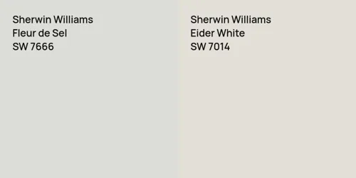 SW 7666 Fleur de Sel vs SW 7014 Eider White