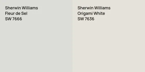 SW 7666 Fleur de Sel vs SW 7636 Origami White