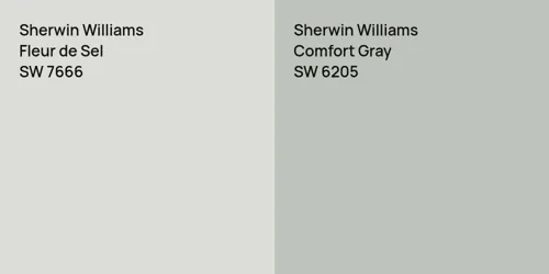 SW 7666 Fleur de Sel vs SW 6205 Comfort Gray