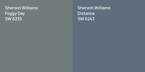 SW 6235 Foggy Day vs SW 6243 Distance