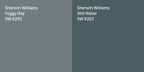 SW 6235 Foggy Day vs SW 6223 Still Water