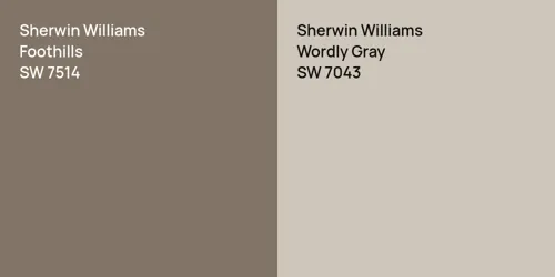 SW 7514 Foothills vs SW 7043 Wordly Gray