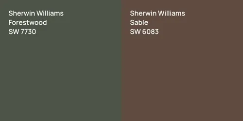 SW 7730 Forestwood vs SW 6083 Sable