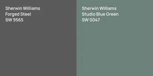 SW 9565 Forged Steel vs SW 0047 Studio Blue Green