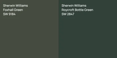 SW 9184 Foxhall Green vs SW 2847 Roycroft Bottle Green