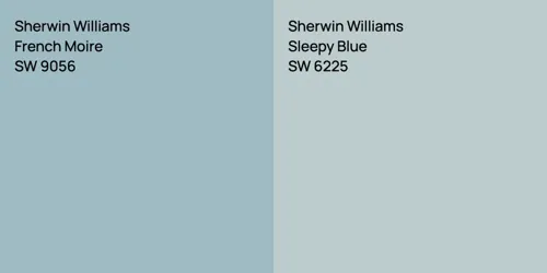 SW 9056 French Moire vs SW 6225 Sleepy Blue