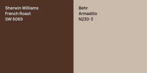 SW 6069 French Roast vs N230-3 Armadillo