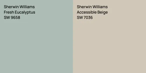 SW 9658 Fresh Eucalyptus vs SW 7036 Accessible Beige