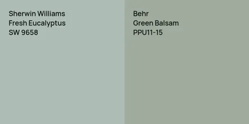 SW 9658 Fresh Eucalyptus vs PPU11-15 Green Balsam