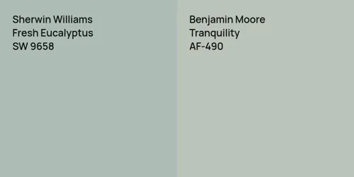 SW 9658 Fresh Eucalyptus vs AF-490 Tranquility