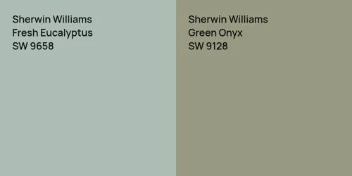 SW 9658 Fresh Eucalyptus vs SW 9128 Green Onyx