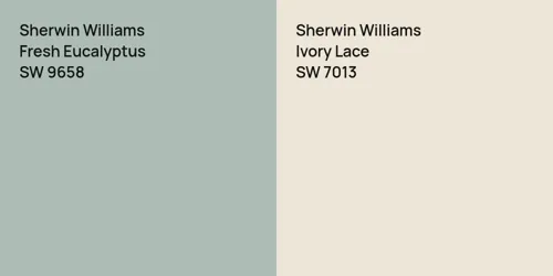 SW 9658 Fresh Eucalyptus vs SW 7013 Ivory Lace