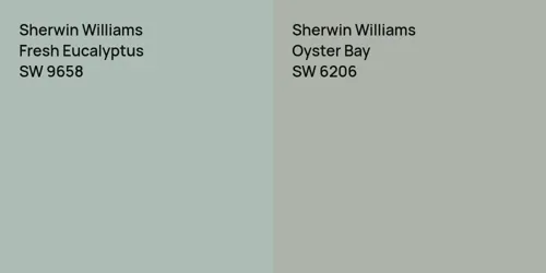 SW 9658 Fresh Eucalyptus vs SW 6206 Oyster Bay