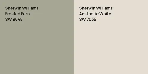 SW 9648 Frosted Fern vs SW 7035 Aesthetic White