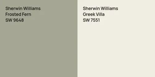 SW 9648 Frosted Fern vs SW 7551 Greek Villa