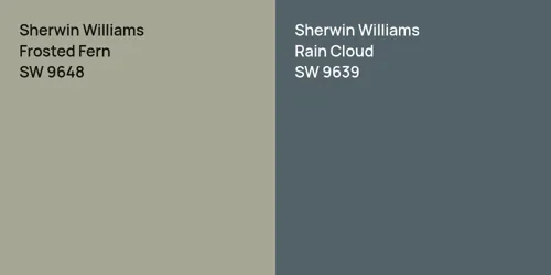 SW 9648 Frosted Fern vs SW 9639 Rain Cloud