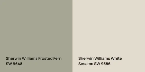 SW 9648 Frosted Fern vs SW 9586 White Sesame