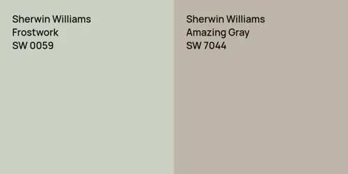 SW 0059 Frostwork vs SW 7044 Amazing Gray