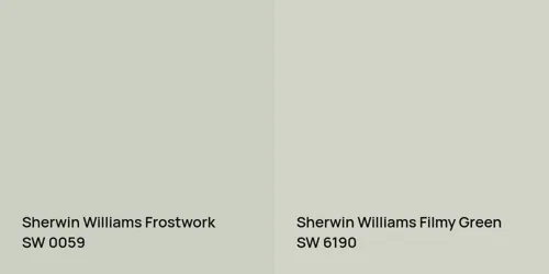 SW 0059 Frostwork vs SW 6190 Filmy Green