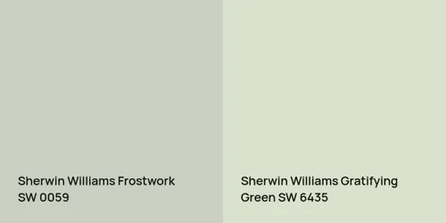 SW 0059 Frostwork vs SW 6435 Gratifying Green