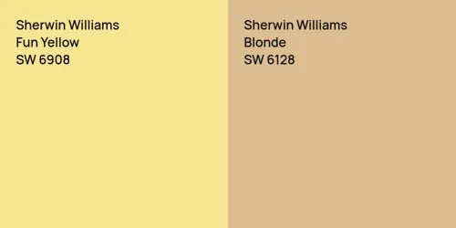 SW 6908 Fun Yellow vs SW 6128 Blonde