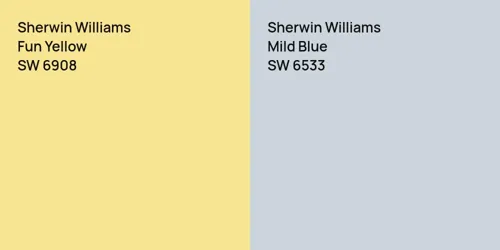 Sherwin Williams Fun Yellow vs. Sherwin Williams Blonde comparison