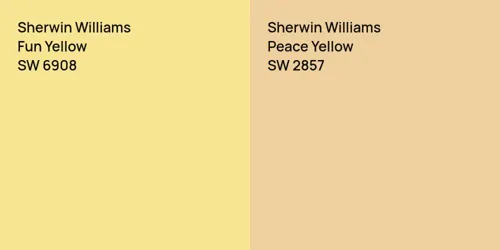 Sherwin Williams Fun Yellow vs. Sherwin Williams Blonde comparison